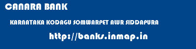 CANARA BANK  KARNATAKA KODAGU SOMWARPET ALUR SIDDAPURA  banks information 